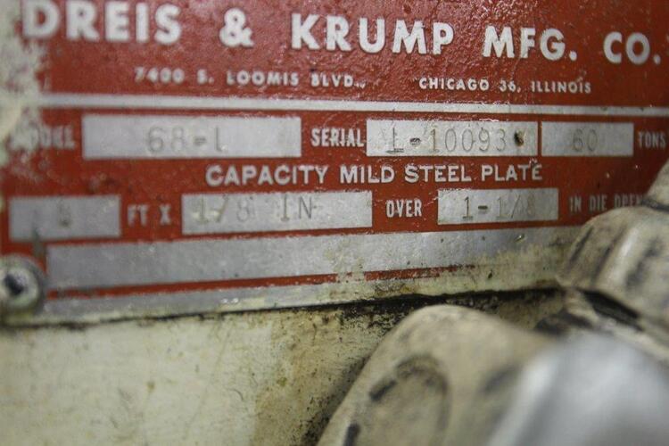 1955 CHICAGO DRIES & KRUMP #68-L Press Brake | UPM, LLC